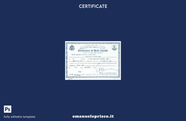 modello di certificato di nascita del Dipartimento di Stato degli Stati Uniti pe